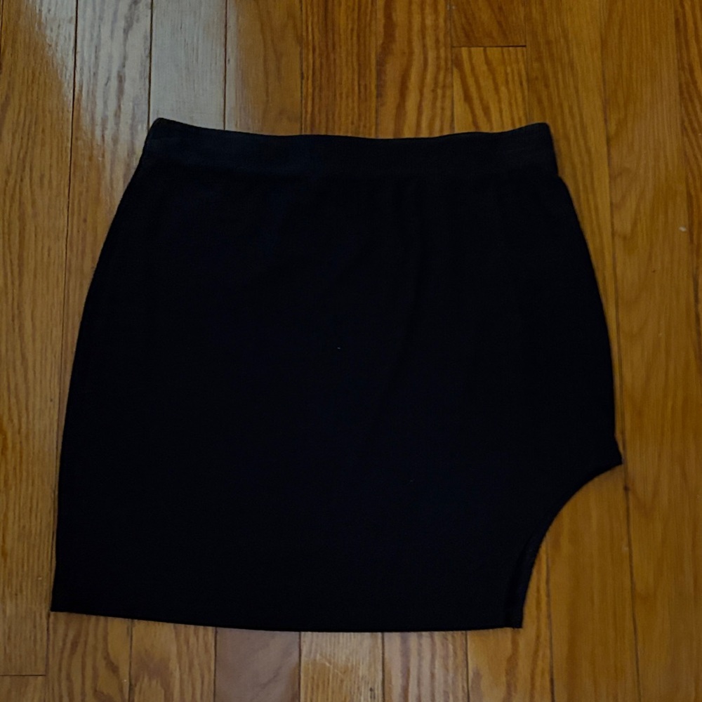 SHEIN Ribbed Black Skirt w/ Side Slit